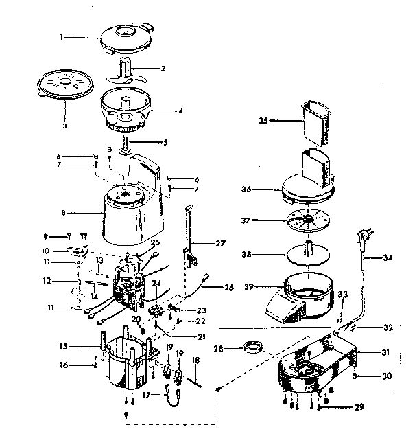 Replacement Parts Diagram and Parts List for 14081  Sunbeam Food Processor