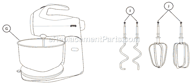 Page A Diagram and Parts List for FPSBSM2101  Sunbeam Mixer