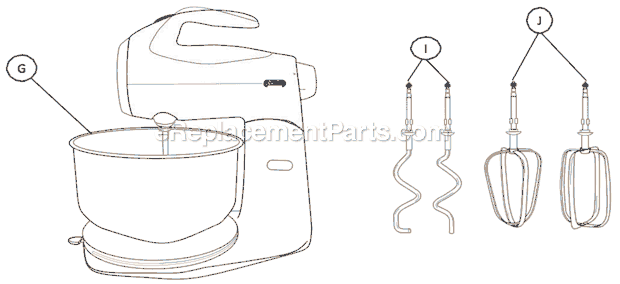 Page A Diagram and Parts List for FPSBSM2102  Sunbeam Mixer