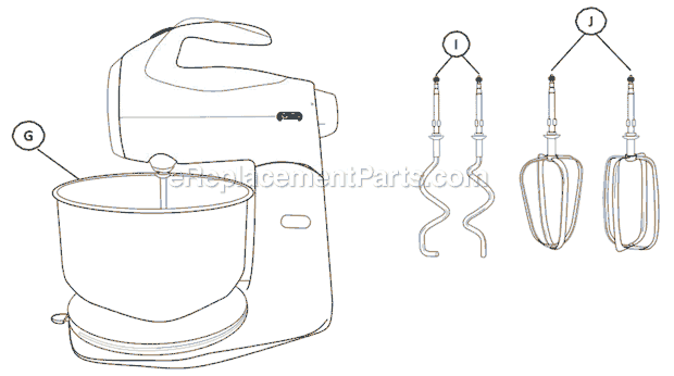Page A Diagram and Parts List for FPSBSM2103  Sunbeam Mixer