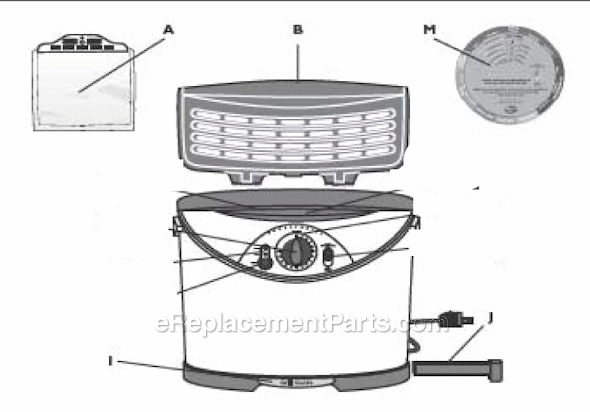 Page A Diagram and Parts List for RG12  Sunbeam Electric Grill