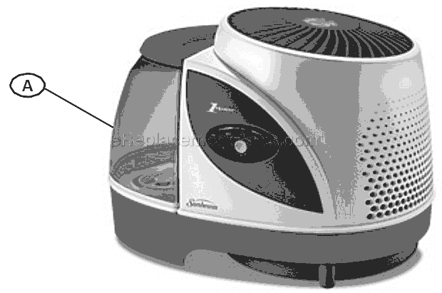 Page A Diagram and Parts List for SCM7809P-U  Sunbeam Humidifier