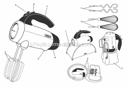 Page A Diagram and Parts List for 2551  Sunbeam Mixer
