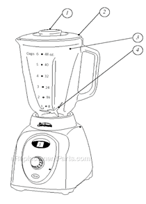 Page A Diagram and Parts List for 6094  Sunbeam Blender