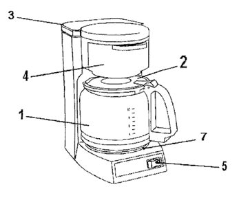 Part Location Diagram of 3611-000-805 Mr Coffee Decanter Lid