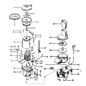 Replacement Parts Diagram and Parts List for 14081OSKAR  Sunbeam Food Processor