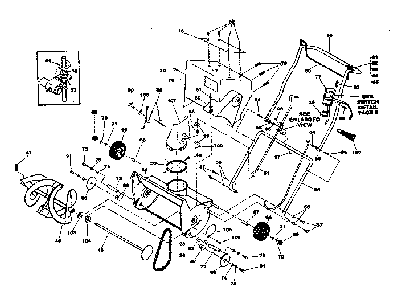 Housing assembly Diagram and Parts List for 2240A  Sunbeam Snow Blower