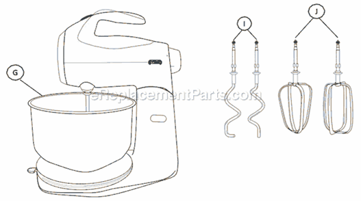 Page A Diagram and Parts List for FPSBSM2103  Sunbeam Mixer