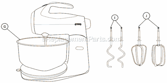 Page A Diagram and Parts List for FPSBSM2104  Sunbeam Mixer