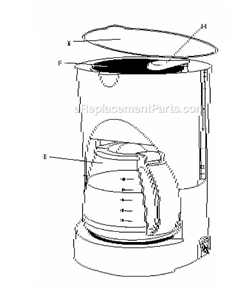 Page A Diagram and Parts List for NS24  Sunbeam Coffee Maker