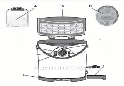 Page A Diagram and Parts List for RG12  Sunbeam Electric Grill