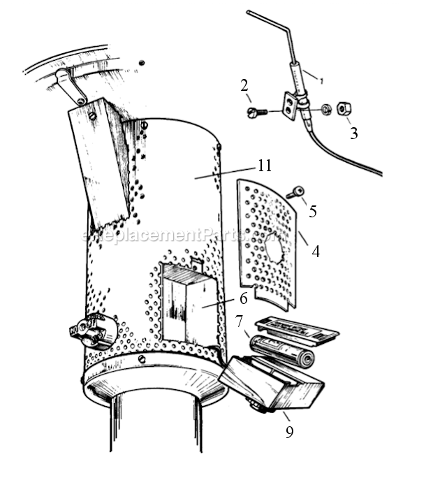 Page C Diagram and Parts List for A270  Sunglo Heater