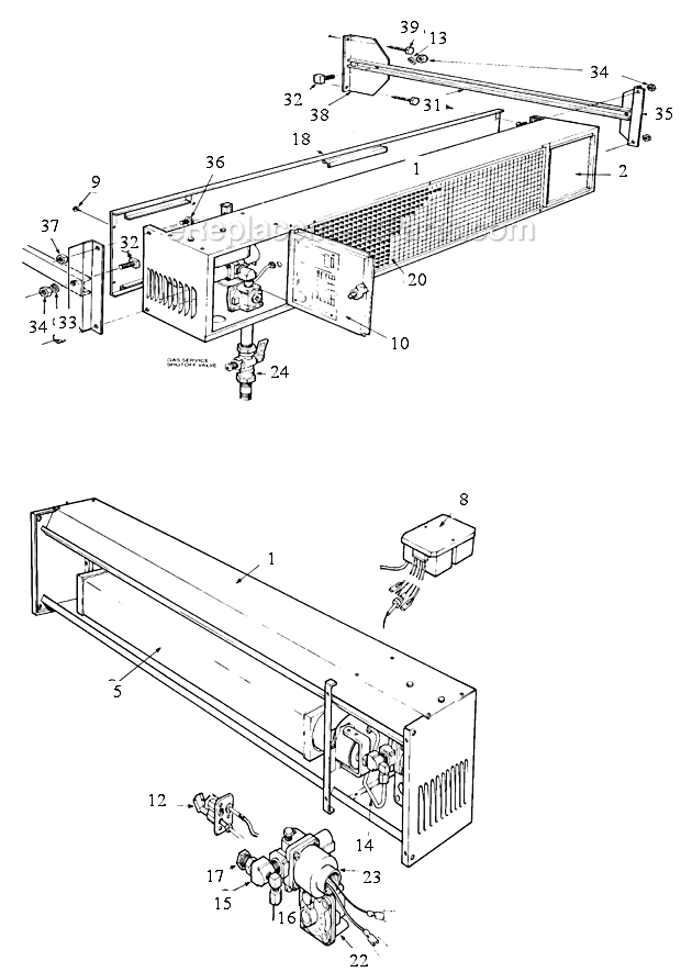 Page A Diagram and Parts List for S34  Sunpak Heater