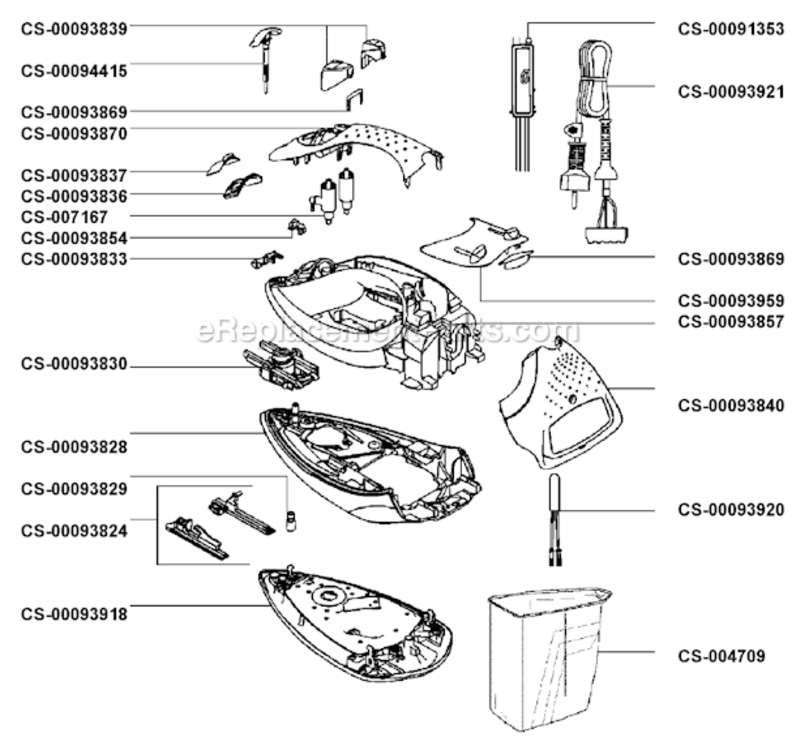 Page B Diagram and Parts List for 182427  T-Fal Iron