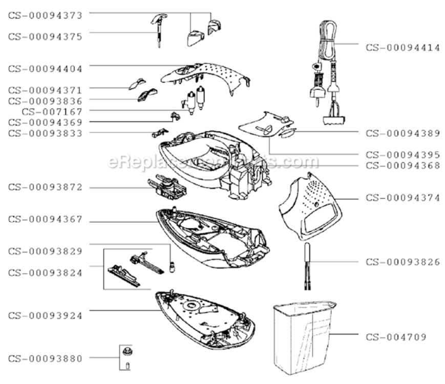 Page B Diagram and Parts List for 183027  T-Fal Iron