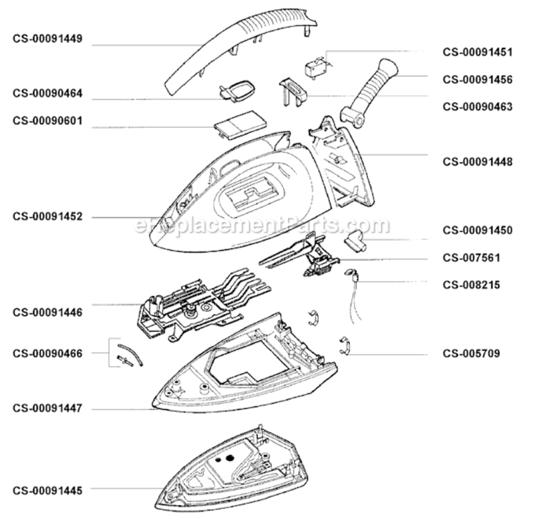Page B Diagram and Parts List for 183527  T-Fal Iron