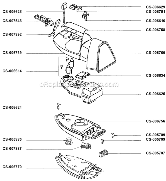 Page A Diagram and Parts List for 1980B18  T-Fal Iron