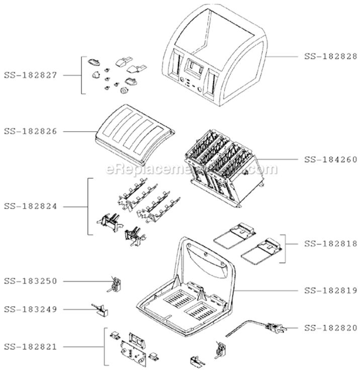 Page A Diagram and Parts List for 5327 After 01/01/01 T-Fal Toaster