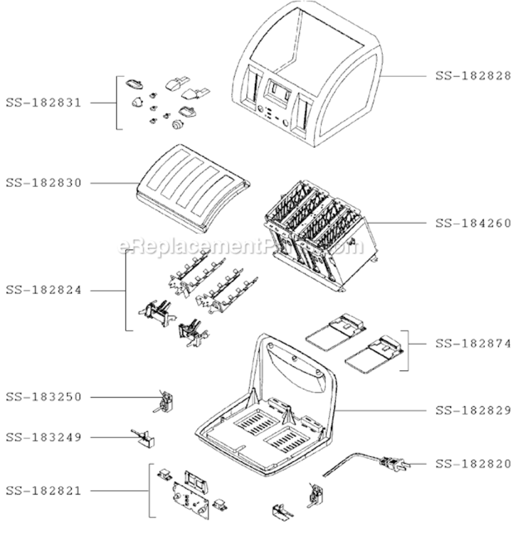 Page A Diagram and Parts List for 5327 After 01/01/01 T-Fal Toaster