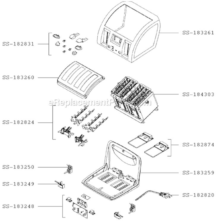 Page A Diagram and Parts List for 5327  T-Fal Toaster