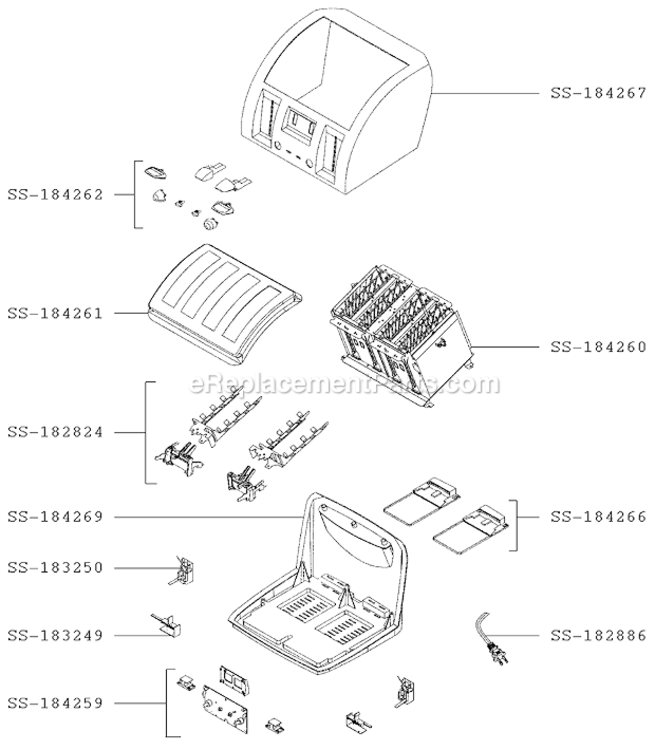 Page A Diagram and Parts List for 532941  T-Fal Toaster