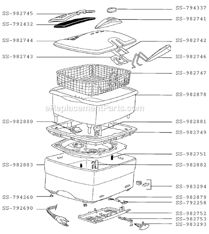 Page A Diagram and Parts List for 615240  T-Fal Deep Fryer