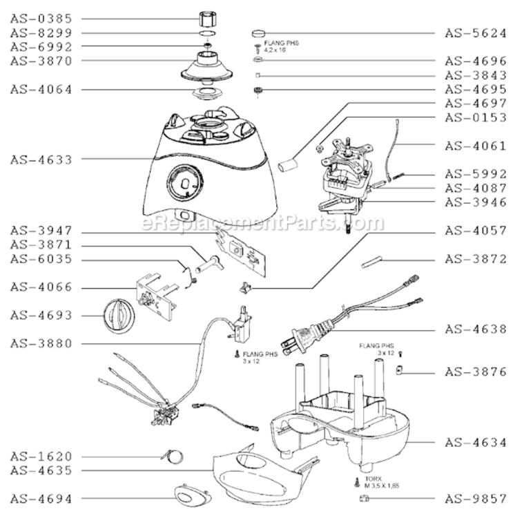 Page A Diagram and Parts List for 679742  T-Fal Blender