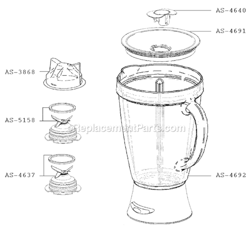 Page B Diagram and Parts List for 679742  T-Fal Blender
