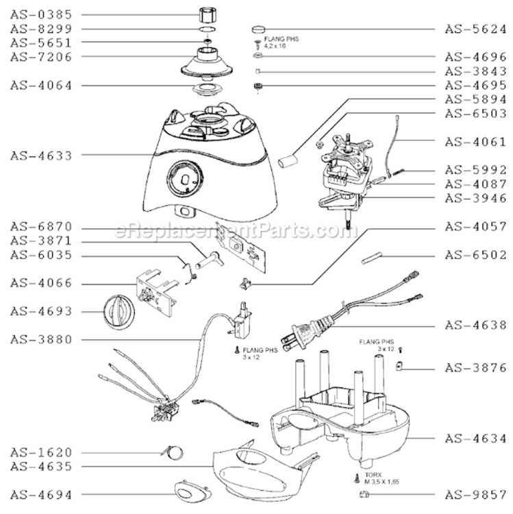 Page A Diagram and Parts List for 679744  T-Fal Blender
