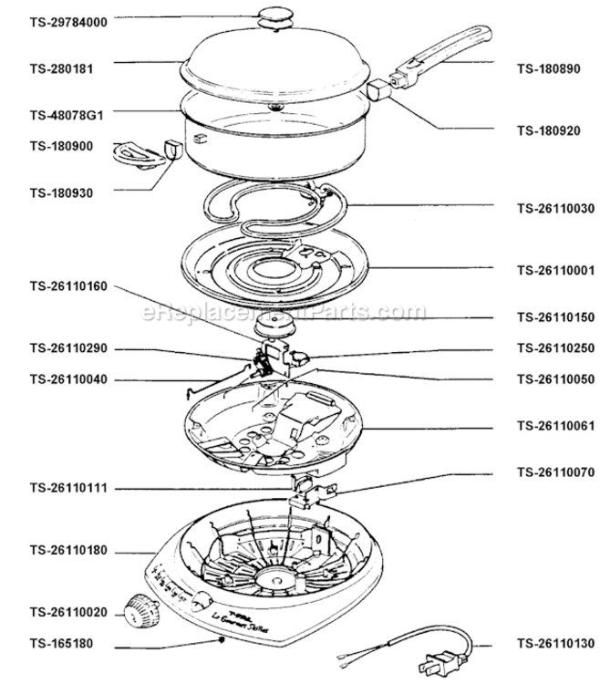 Page A Diagram and Parts List for 7853172  T-Fal Hot Plate