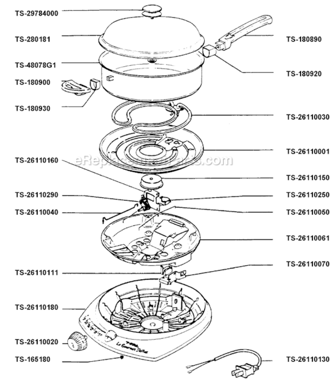 Page A Diagram and Parts List for 7853362  T-Fal Hot Plate