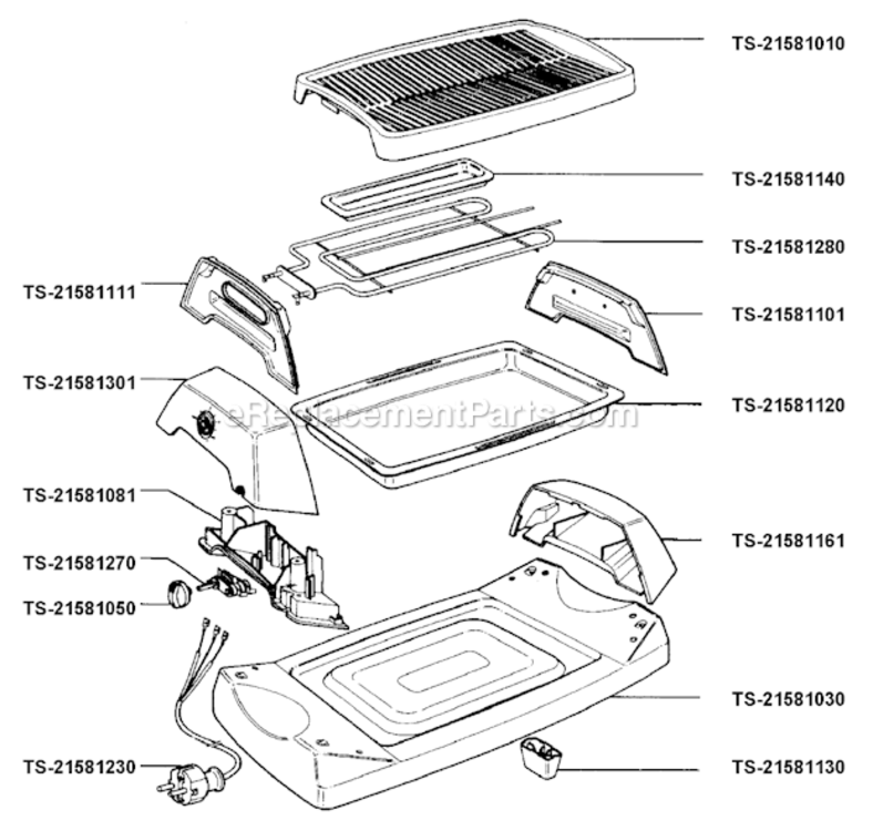Page A Diagram and Parts List for 7899172  T-Fal Grill