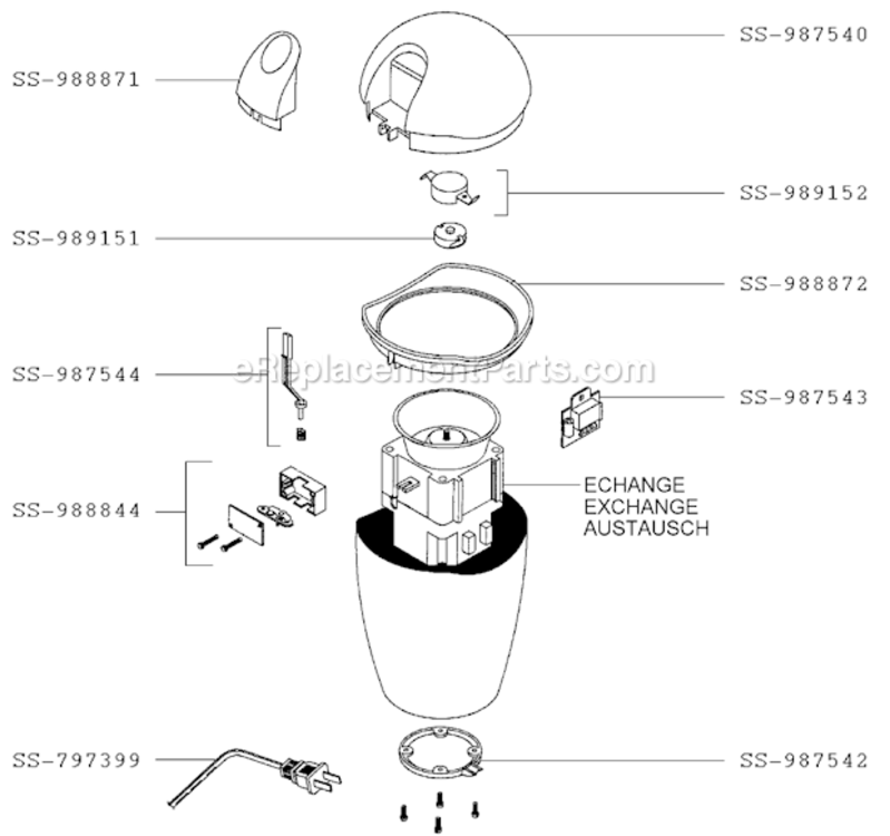 Page A Diagram and Parts List for 810076A  T-Fal Coffee Maker