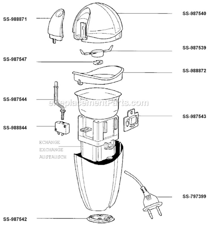 Page A Diagram and Parts List for 810076  T-Fal Coffee Maker