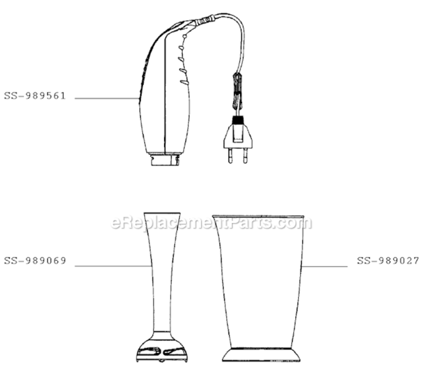 Page A Diagram and Parts List for 854342  T-Fal Mixer