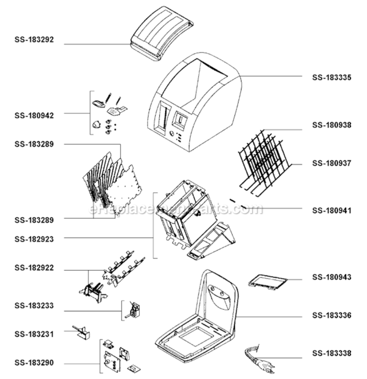 Page A Diagram and Parts List for 874742  T-Fal Toaster