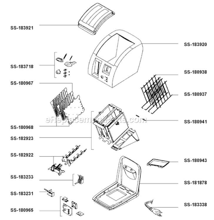 Page A Diagram and Parts List for 874743  T-Fal Toaster