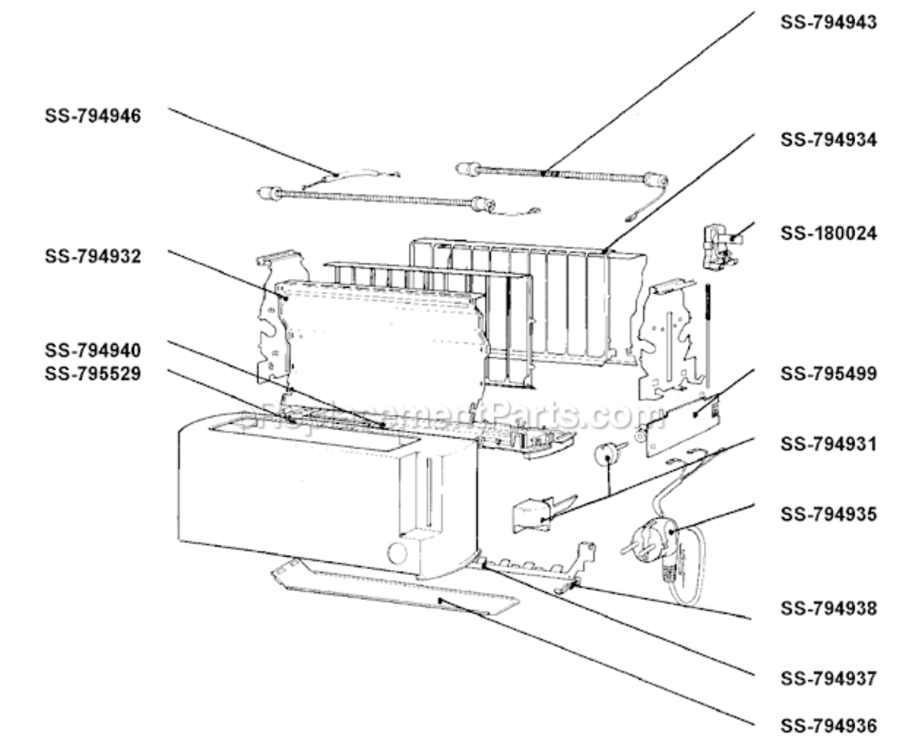 Page A Diagram and Parts List for 878140 Indice B T-Fal Toaster