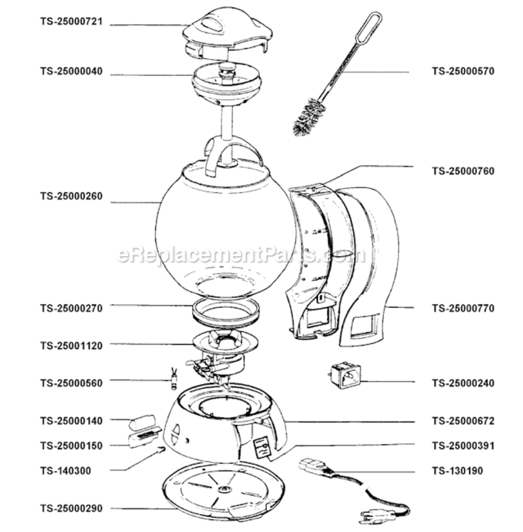 Page A Diagram and Parts List for 9190172  T-Fal Tea Brewer