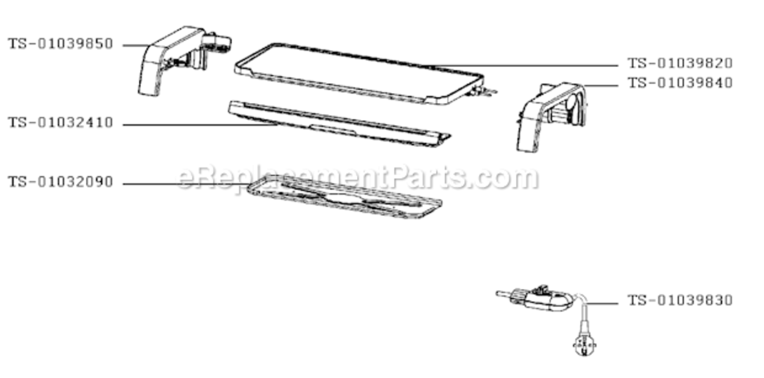 Page A Diagram and Parts List for CB540852/79A  T-Fal Grill