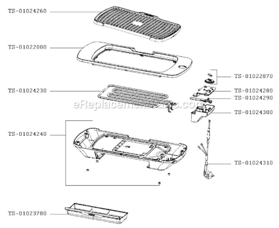 Page A Diagram and Parts List for CB653062/11  T-Fal Grill