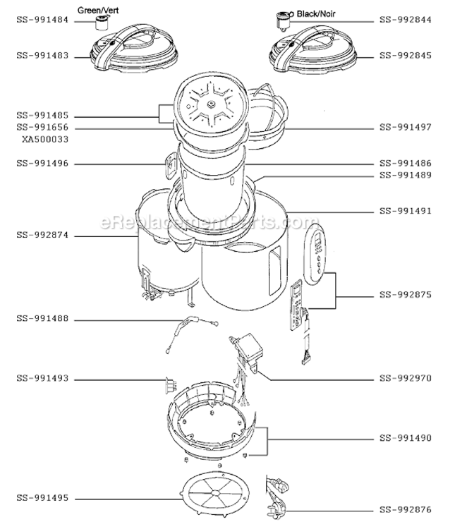 Page A Diagram and Parts List for CY400051-7D  T-Fal Rice Cooker Steamer