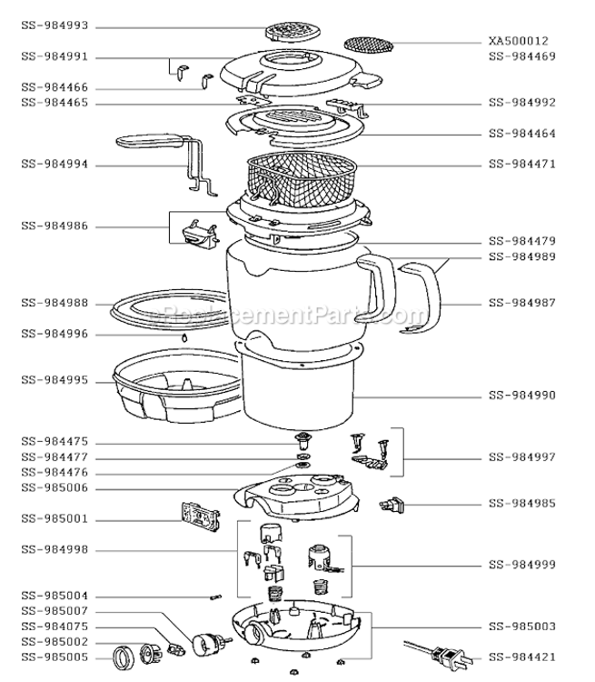 Page A Diagram and Parts List for FA700151/86  T-Fal Deep Fryer