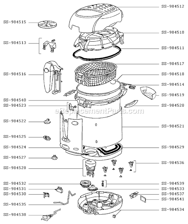 Page A Diagram and Parts List for FR400453/7D  T-Fal Deep Fryer