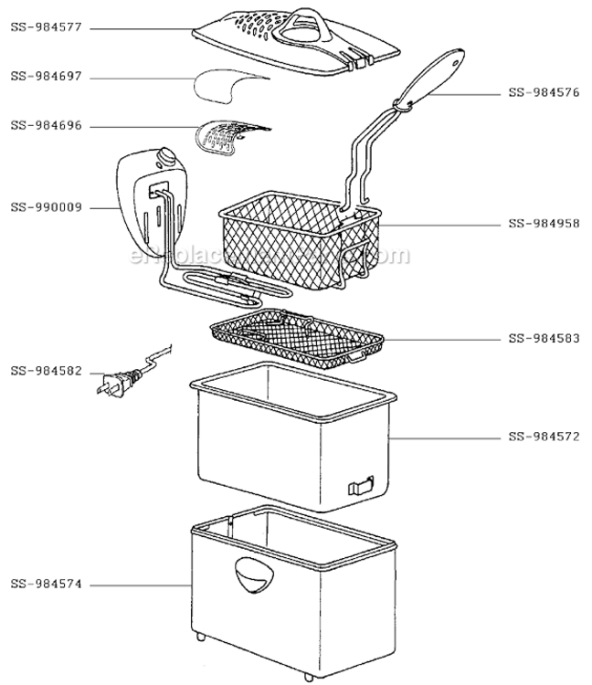 Page A Diagram and Parts List for FR400853/3Q  T-Fal Deep Fryer