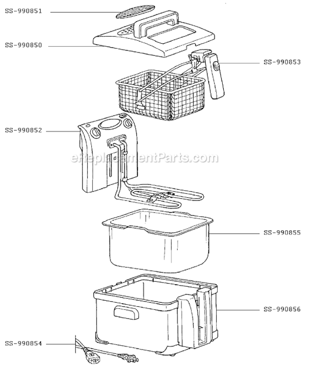Page A Diagram and Parts List for FR401550/A8  T-Fal Deep Fryer