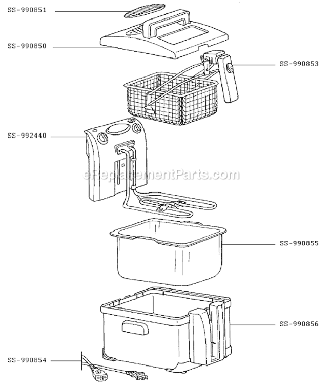 Page A Diagram and Parts List for FR401552/A8B  T-Fal Deep Fryer