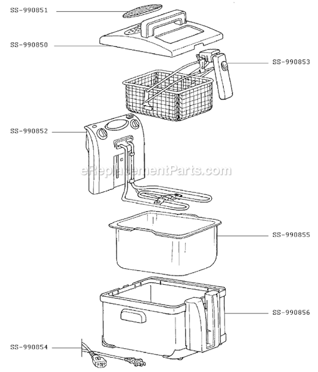 Page A Diagram and Parts List for FR401552/A8  T-Fal Deep Fryer