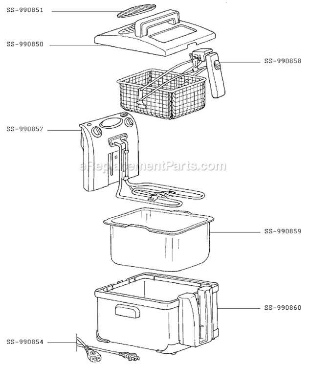 Page A Diagram and Parts List for FR401650/A8  T-Fal Deep Fryer
