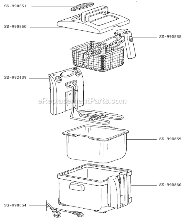 Page A Diagram and Parts List for FR401652/A8B  T-Fal Deep Fryer